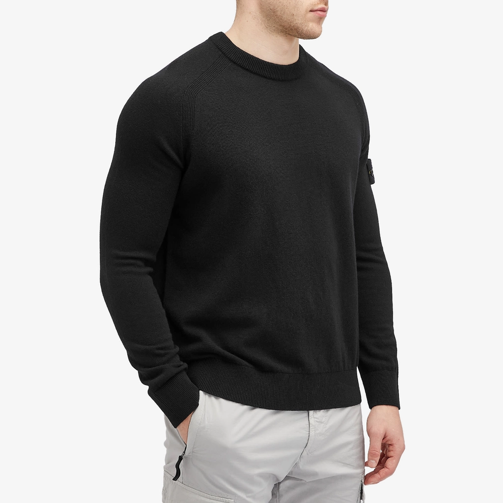Stone Island Men's Geelong Wool Crew Neck Jumper Black